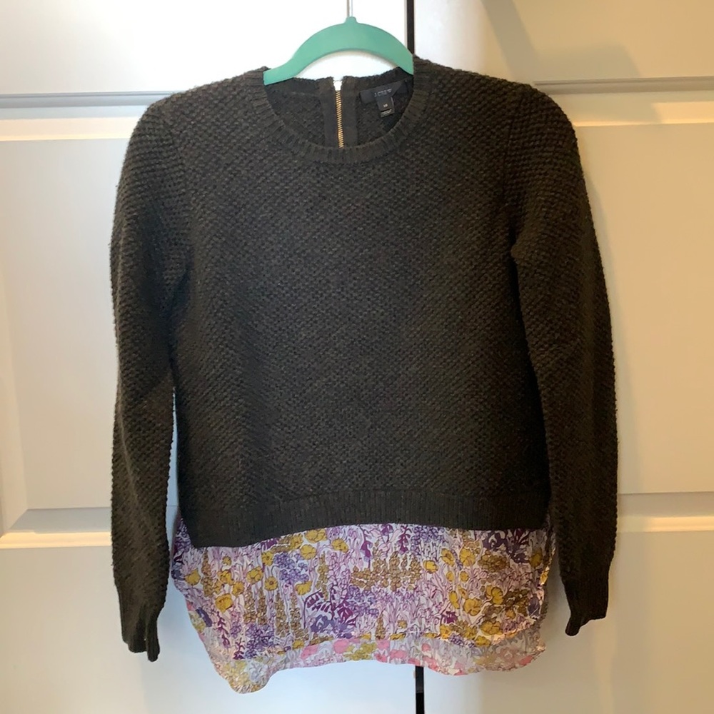 Jcrew crop sweater with shirt tails
